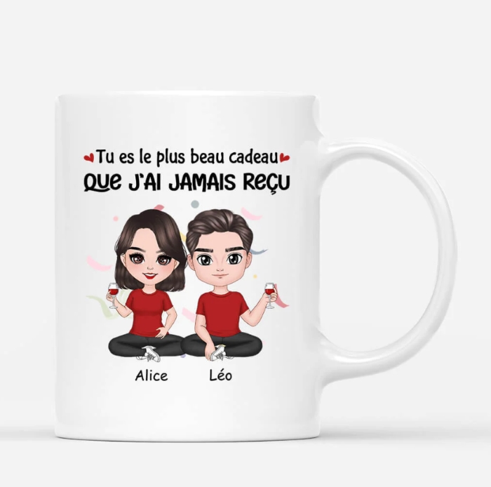 Mugs Couple Personnalisables - Cadeau jeune couple noel